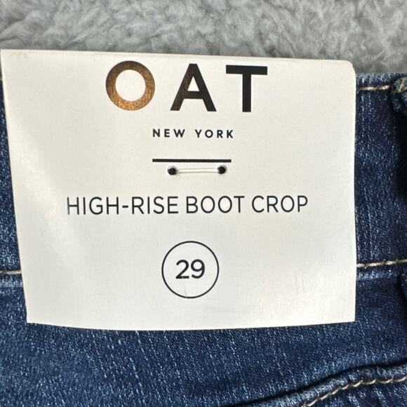 Oat New York Women’s High Rise Boot Crop Denim Jeans Size 29 Medium Wash NWT - Picture 10 of 12
